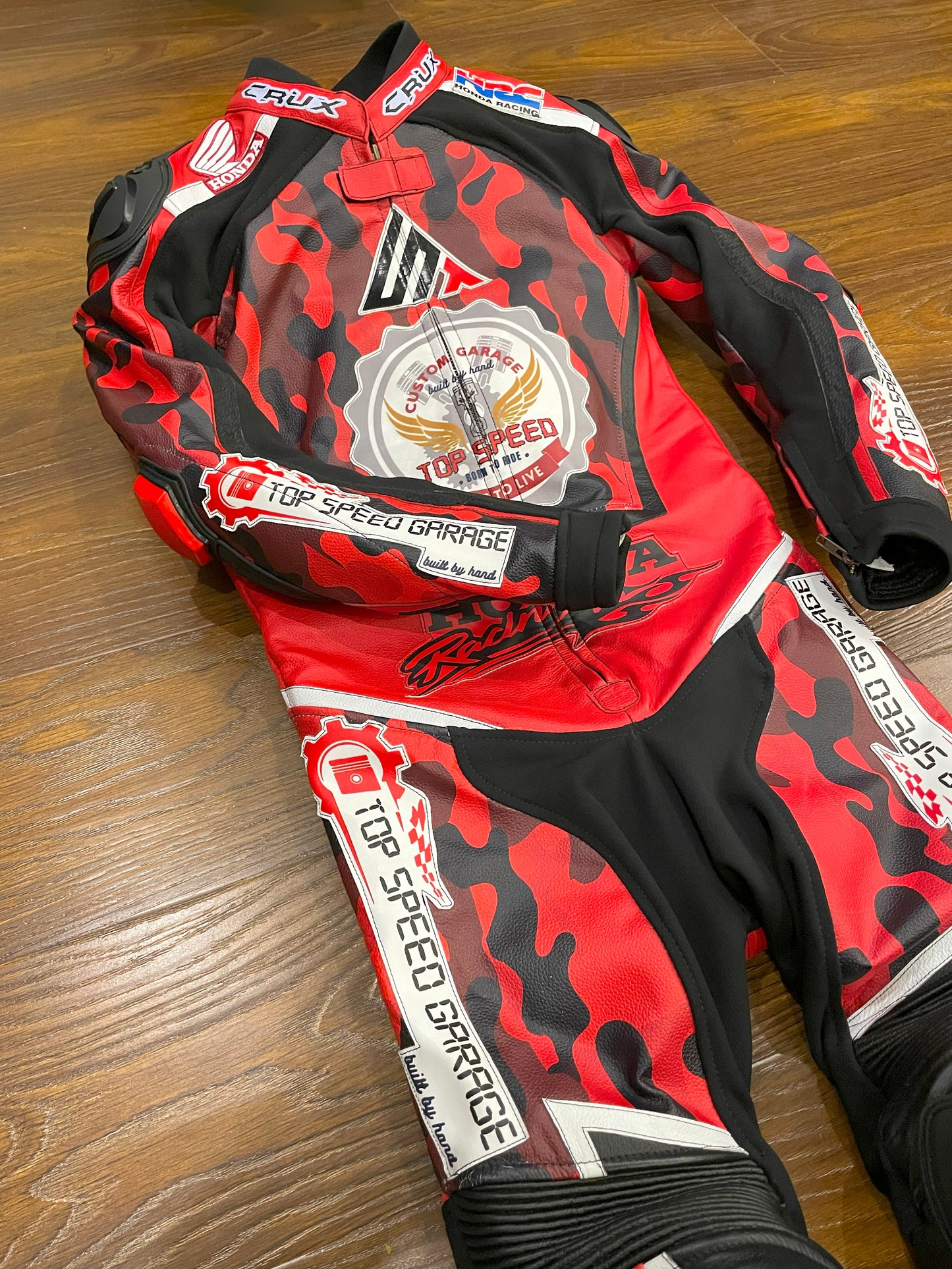 Men Custom Motorcycle Leather Race Suit