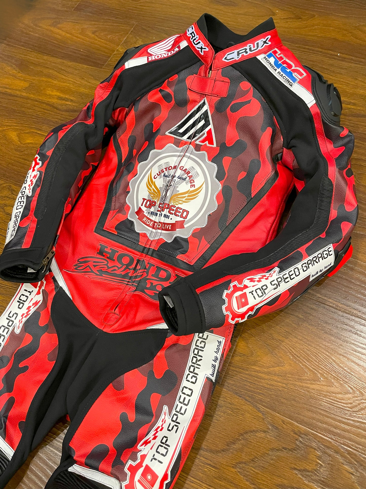 Men Custom Motorcycle Leather Race Suit