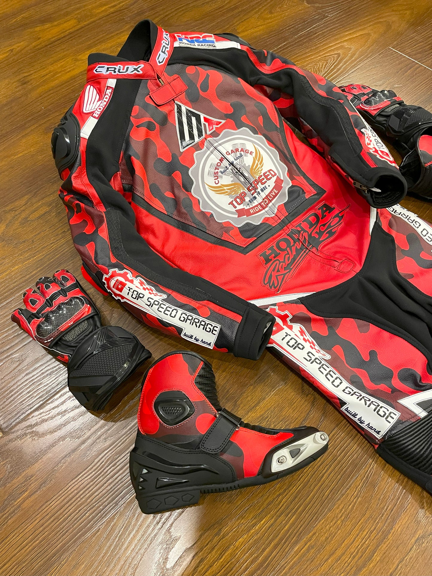 Men Custom Motorcycle Leather Race Suit