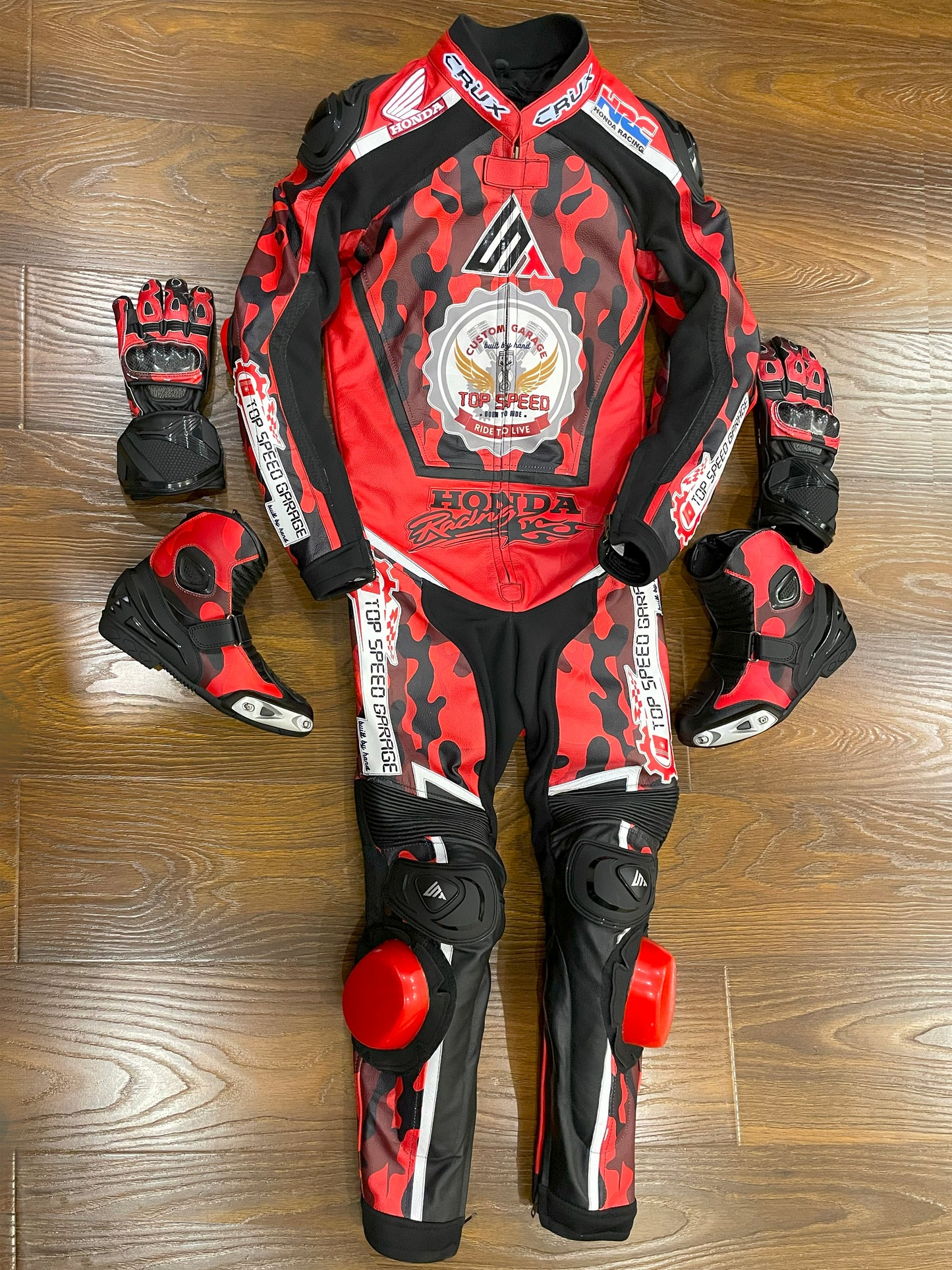 Men Custom Motorcycle Leather Race Suit