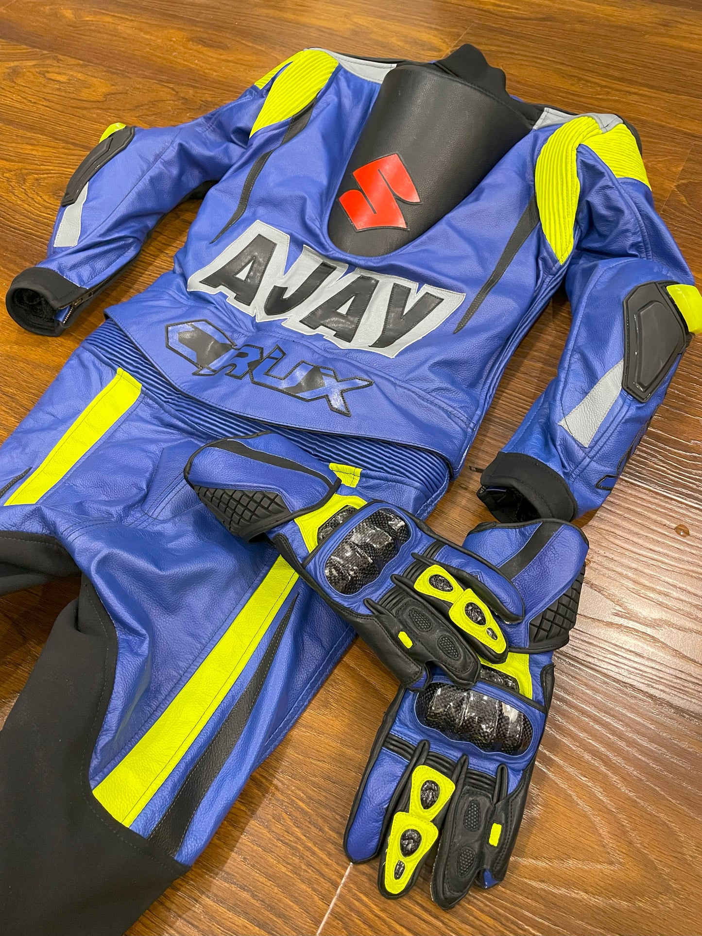 Men Custom Motorcycle Leather Race Suit